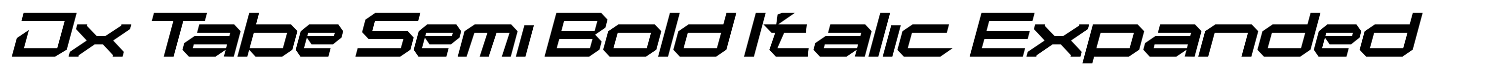 Jx Tabe Semi Bold Italic Expanded